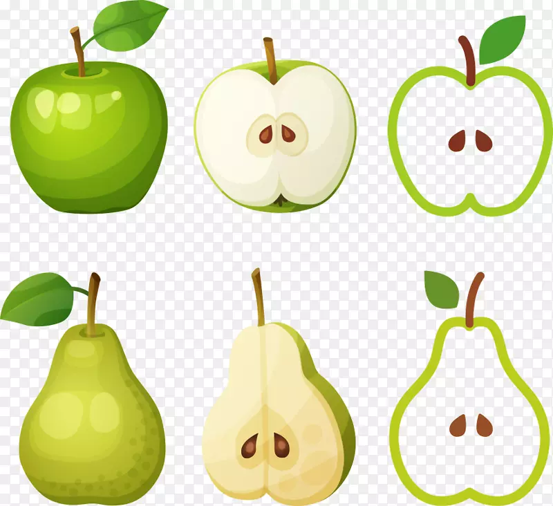 梨苹果摄影剪贴画卡通绿苹果