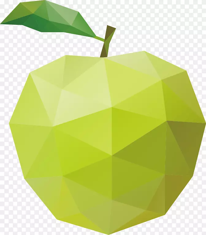 几何多边形马赛克-精致的马赛克水果苹果