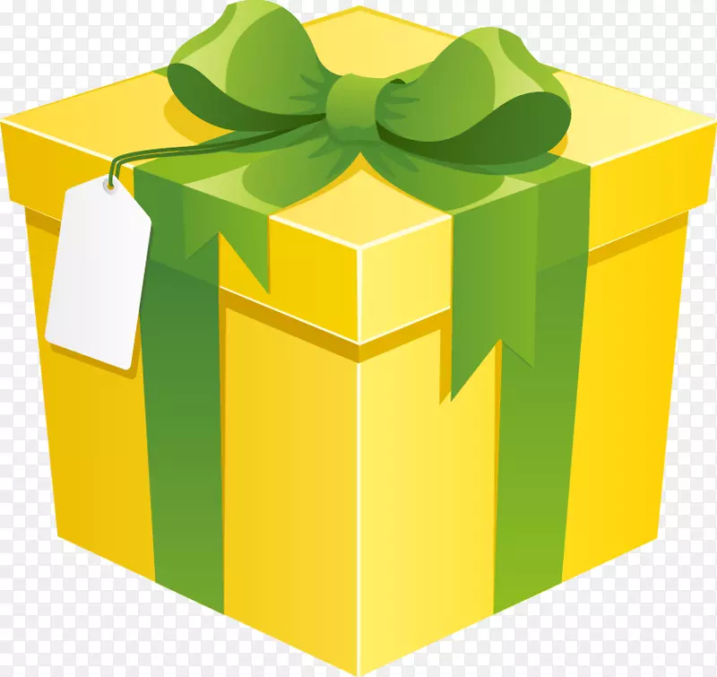 礼品装饰盒-免费剪贴画-黄色礼品盒图案
