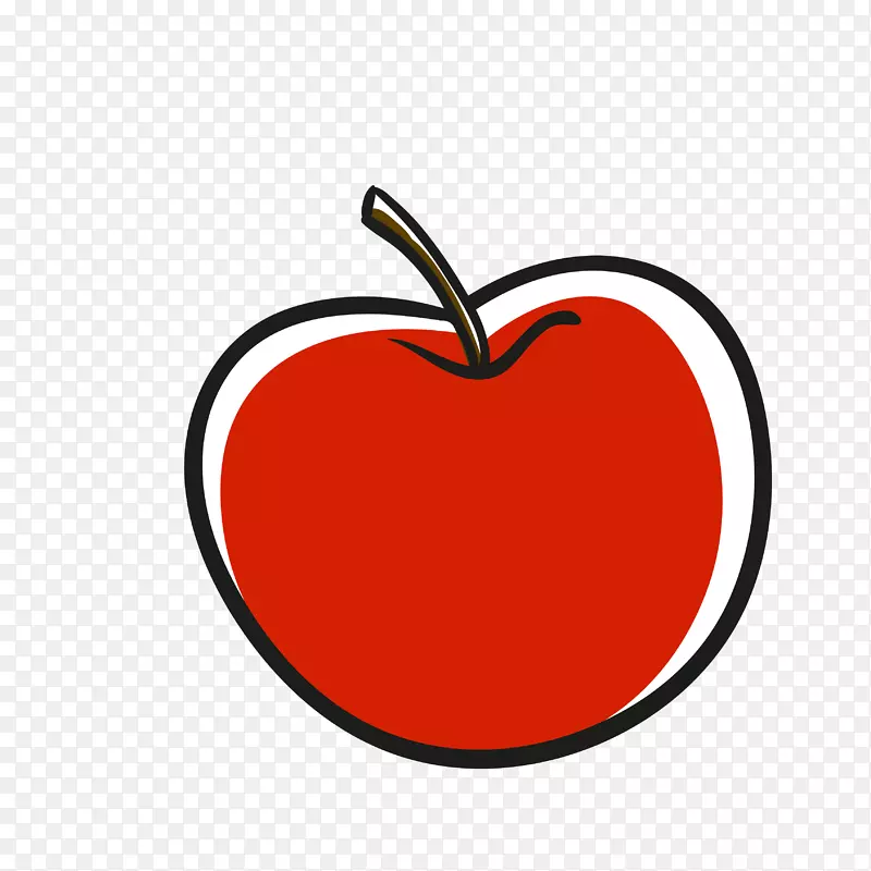 苹果爱心脏夹艺术-红色水果大苹果