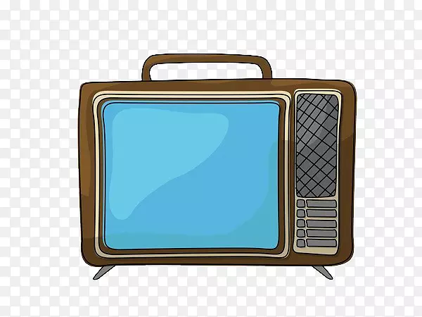 电视媚俗复古风格海报Zazzle手绘旧电视