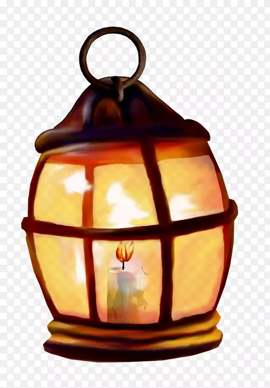 灯笼烛台剪贴画复杂的手绘旧灯