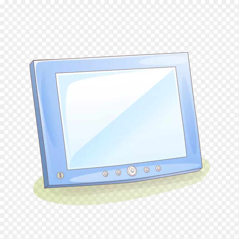 电脑显示器文本矩形手绘蓝色电视