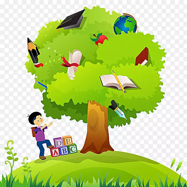 免费盖蒂图片摄影插图-一个孩子在一棵树下