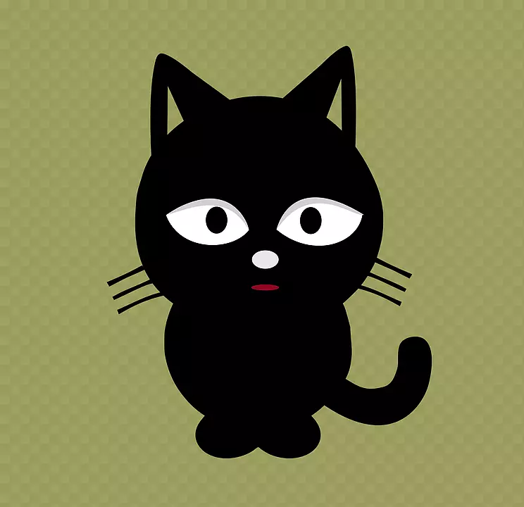 黑猫剪贴画-可爱的猫