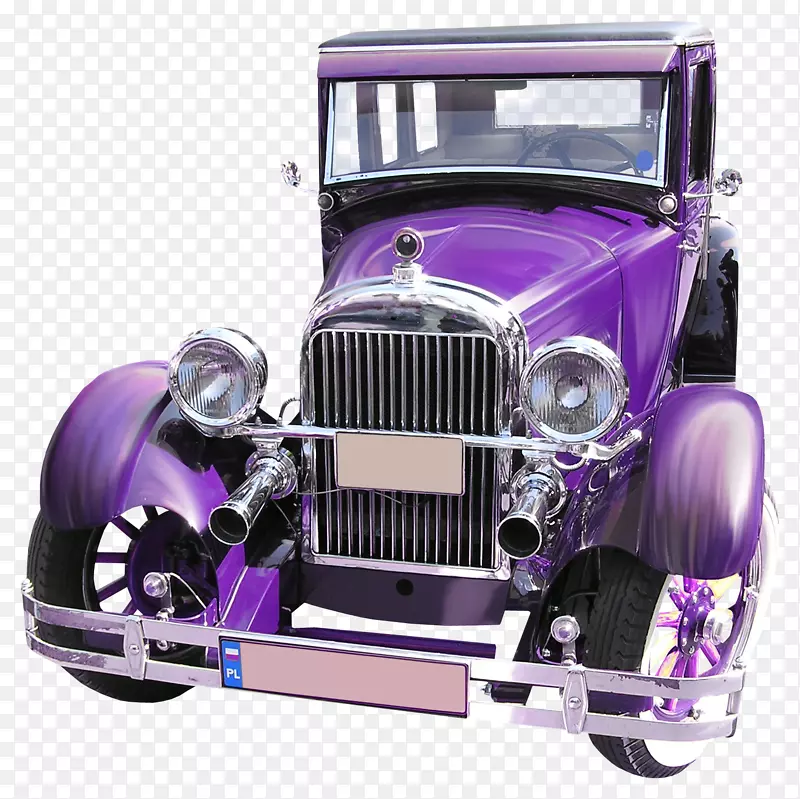 古董车菲亚特汽车梅赛德斯奔驰-漂亮的紫色汽车