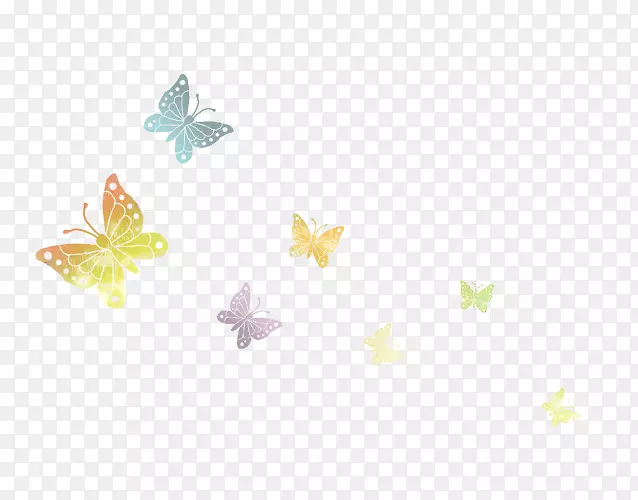 黄色花瓣图案-彩色蝴蝶
