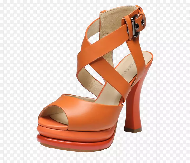 凉鞋高跟鞋.橙色波希米亚风高跟鞋