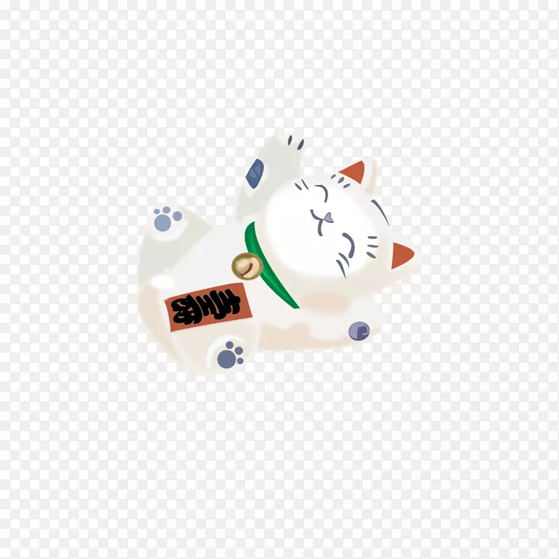 猫Maneki-neko写实时尚幸运猫躺着的姿势