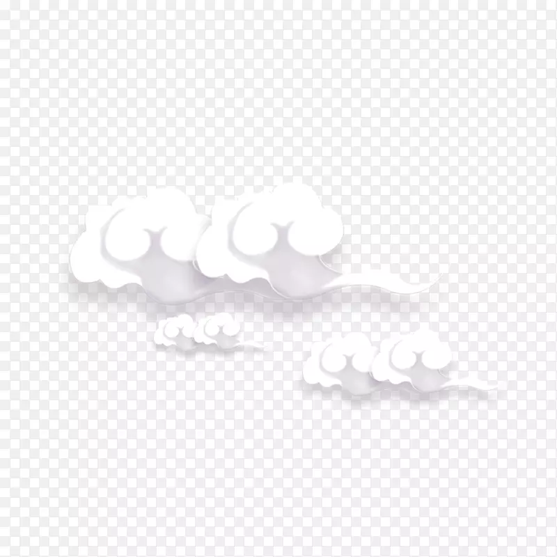 白色图案-卡通现实云