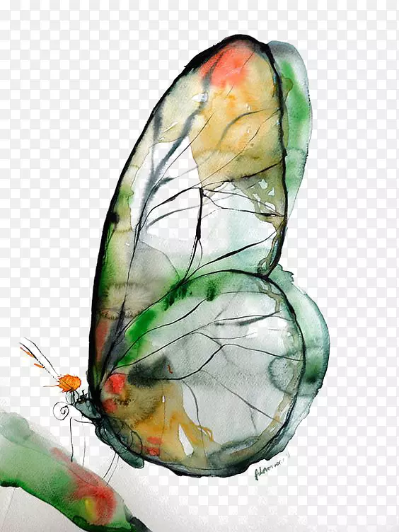 水彩画艺术绘画-蝴蝶