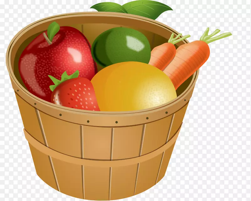 水果夹艺术篮.水果和蔬菜桶