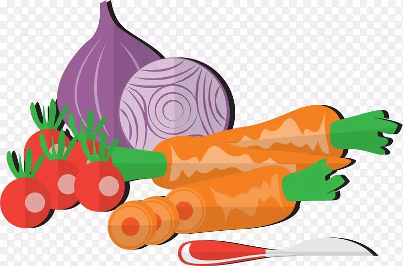 胡萝卜番茄洋葱-蔬菜材料图片