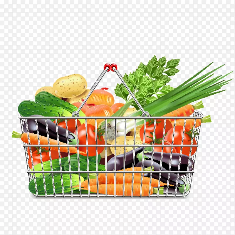 菜篮子蔬菜超市插图-水果和蔬菜