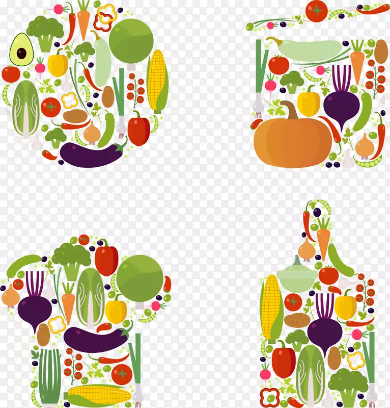 有机食品蔬菜水果插图.蔬菜创意设计