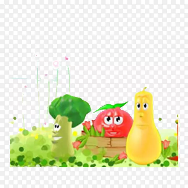 蔬菜卡通番茄-卡通，蔬菜，海报