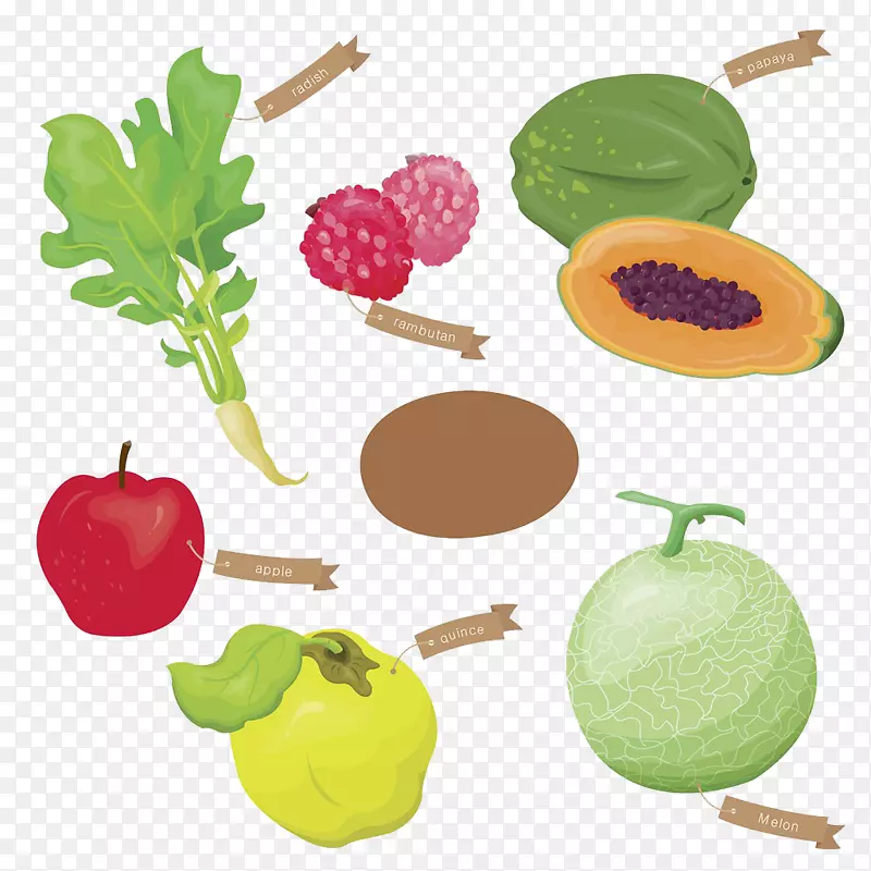 蔬菜甜瓜图标-番木瓜和蔬菜