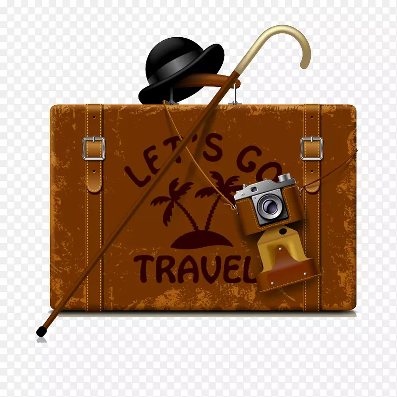 手提箱旅行-免费帽子和盒子上的照相机
