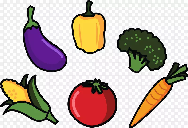 蔬菜卡通插图.图蔬菜