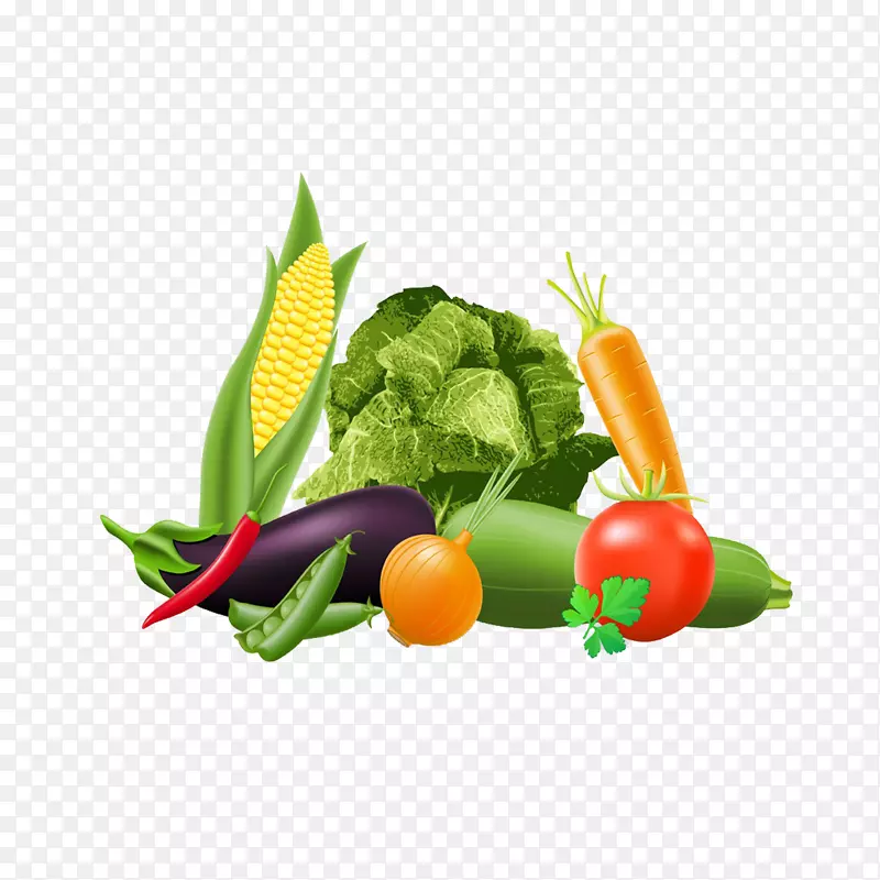 卷心菜免费插画-蔬菜拼图