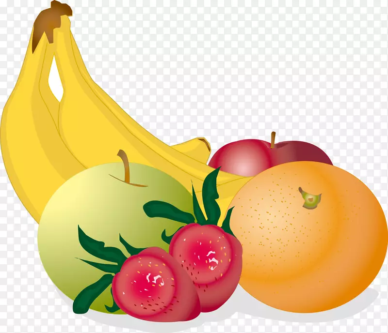 水果草莓香蕉插图.水果和蔬菜载体材料