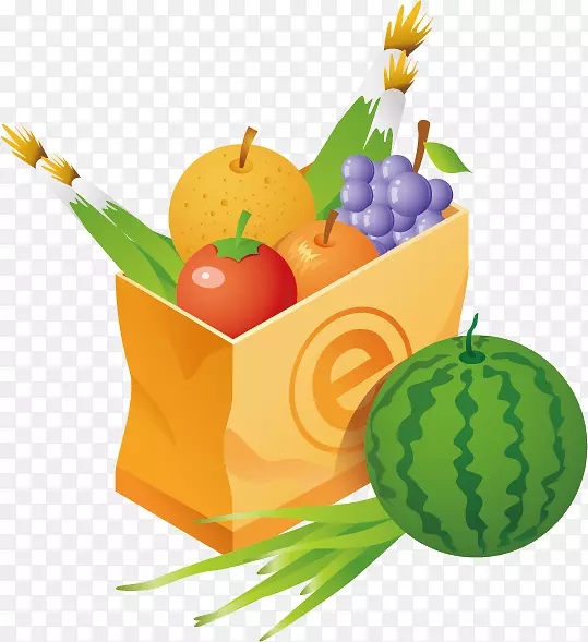 蔬菜水果图标-水果和蔬菜纸箱