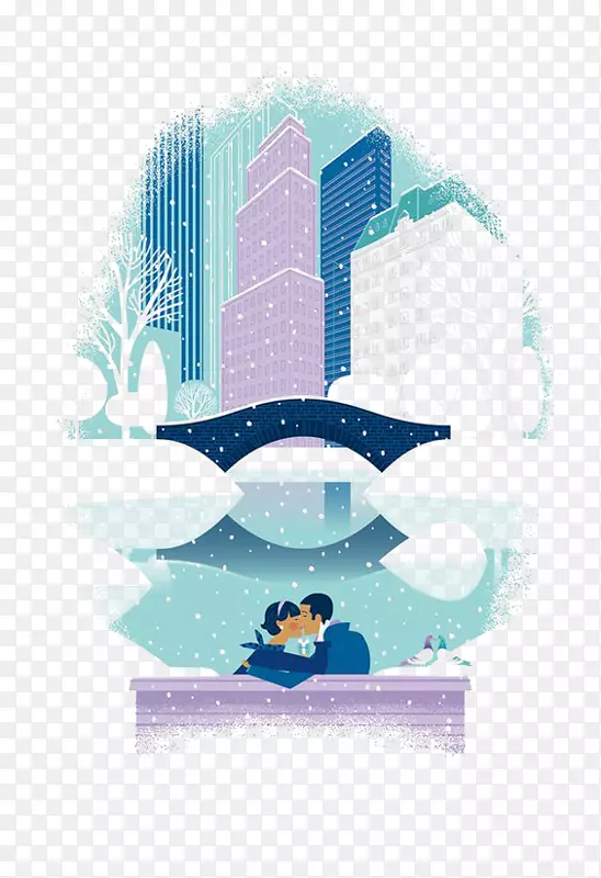 纽约市蒂芙尼公司圣诞窗钻石插图-冬季美丽插图