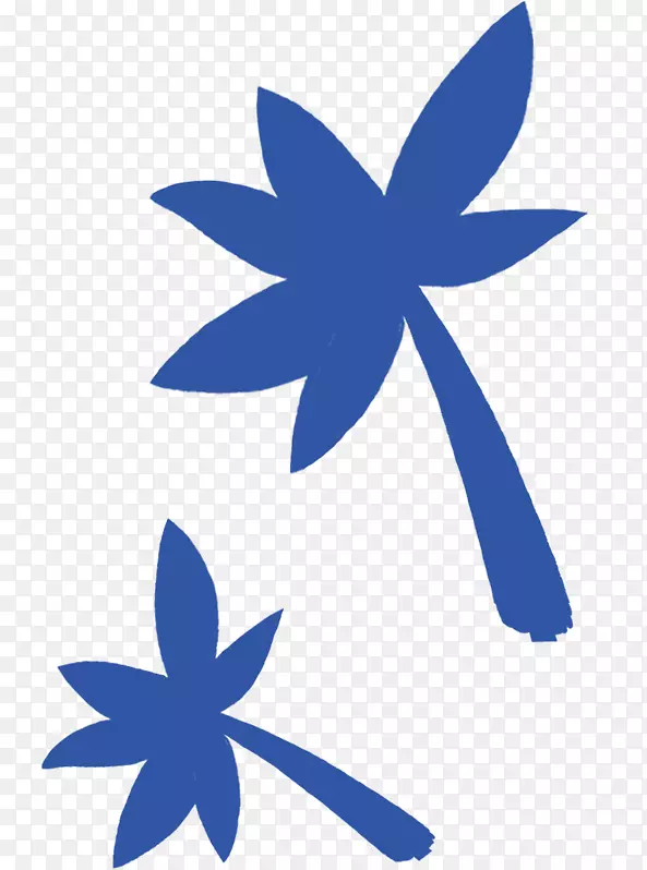蓝椰子剪贴画-椰子树剪影
