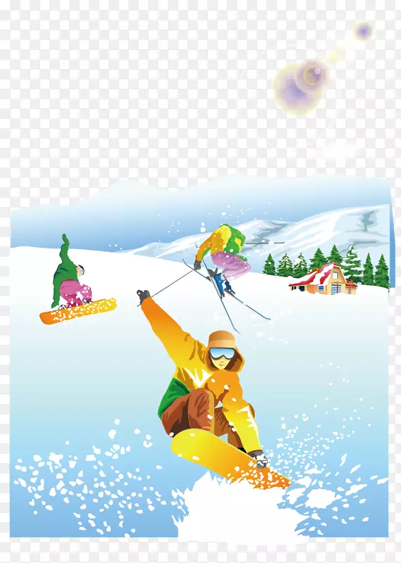 滑雪运动雪地滑雪冬季旅游创意