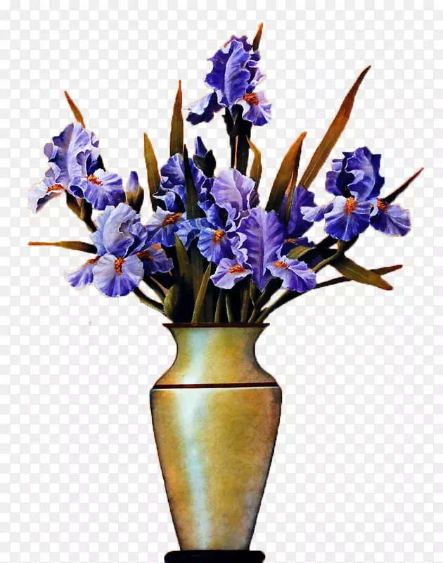 花卉设计花瓶油画木兰