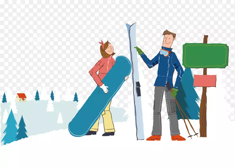 滑冰、滑雪、冬季-创意滑冰冬季旅游