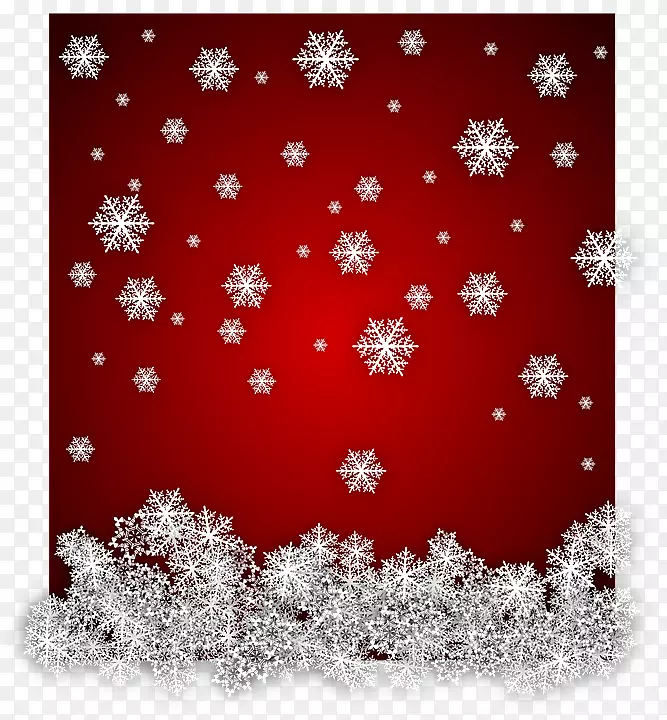 雪花画片艺术-圣诞红雪花冬季