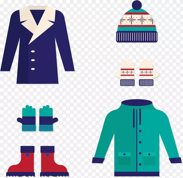 T恤服装冬季设计师平房设计-男式冬季服装套间