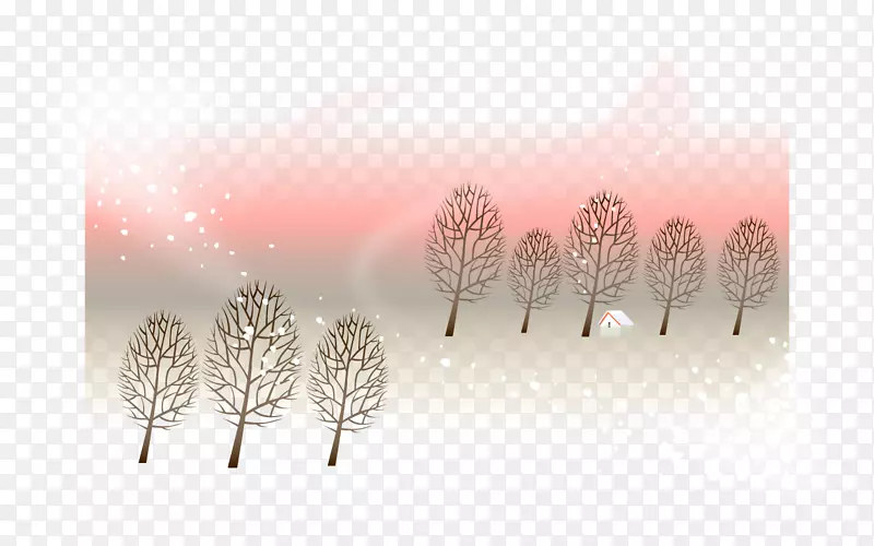 树木图案-粉红海报冬季背景因素