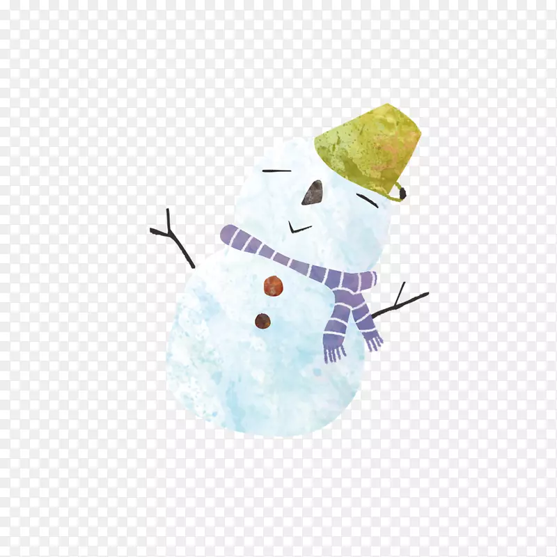 冬季雪人-温暖的冬季卡通雪人