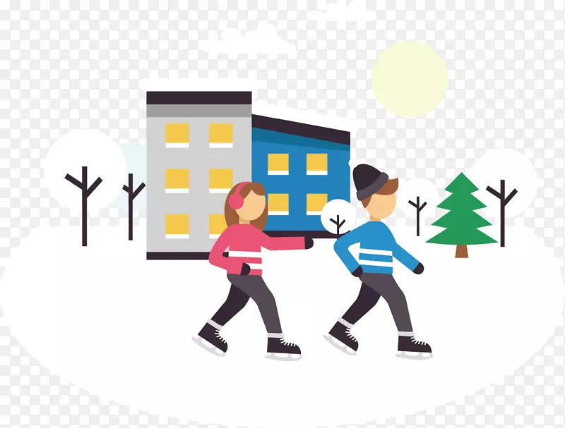 摄影冬季运动插图-跑步冬季创意