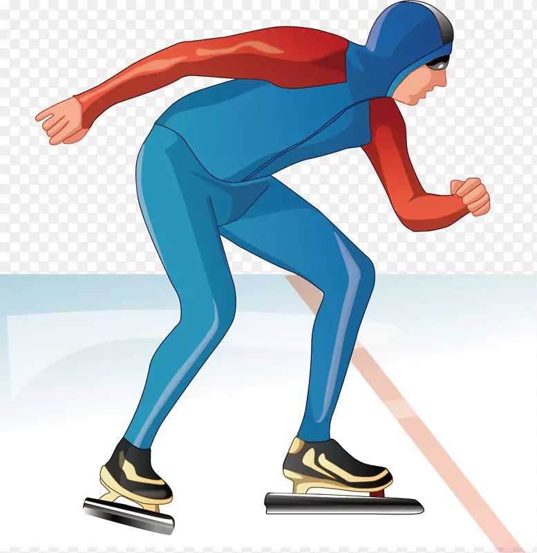 长溜冰速滑短道速滑-创意滑冰雪地旅游
