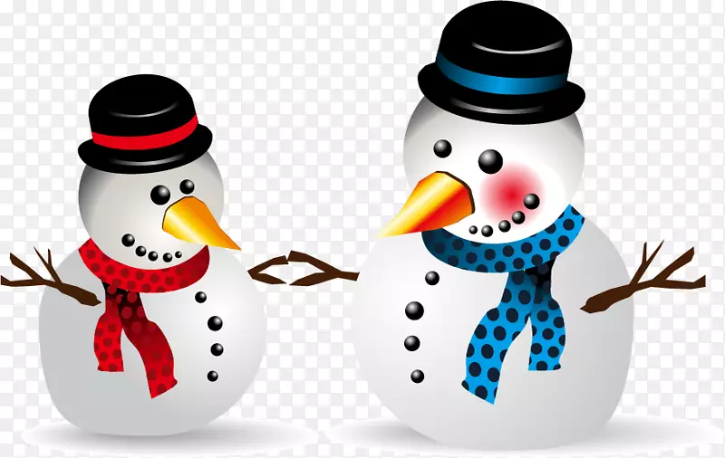 雪人圣诞-冬季雪人PNG载体材料