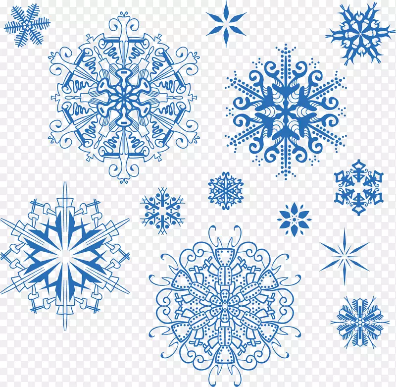 雪花蓝色图案-创造冬季雪