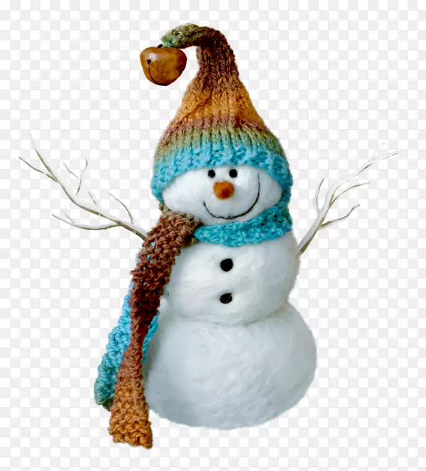 雪人帽围巾-戴帽子和围巾雪人