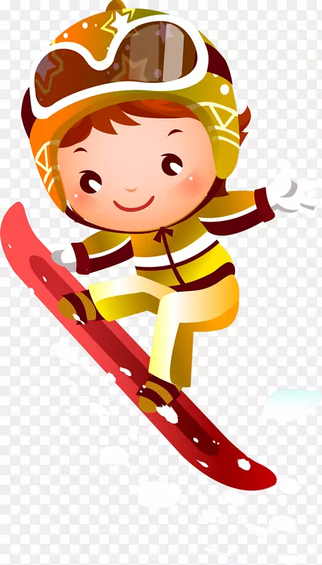 滑雪板滑雪剪贴画-滑雪儿童