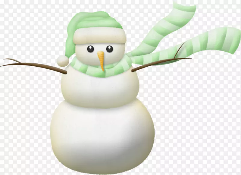 雪人帽设计师-戴绿色帽子的雪人