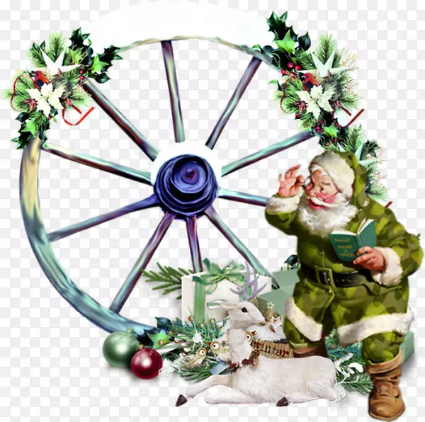 德·莫罗兹夫人。圣诞老人圣诞-圣诞老人装饰车轮