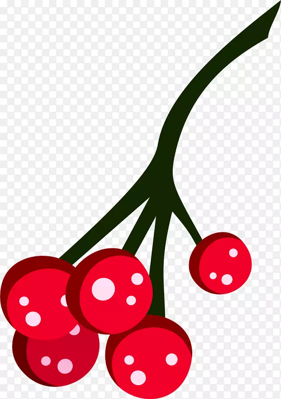 樱桃水果剪贴画-简单的红樱桃