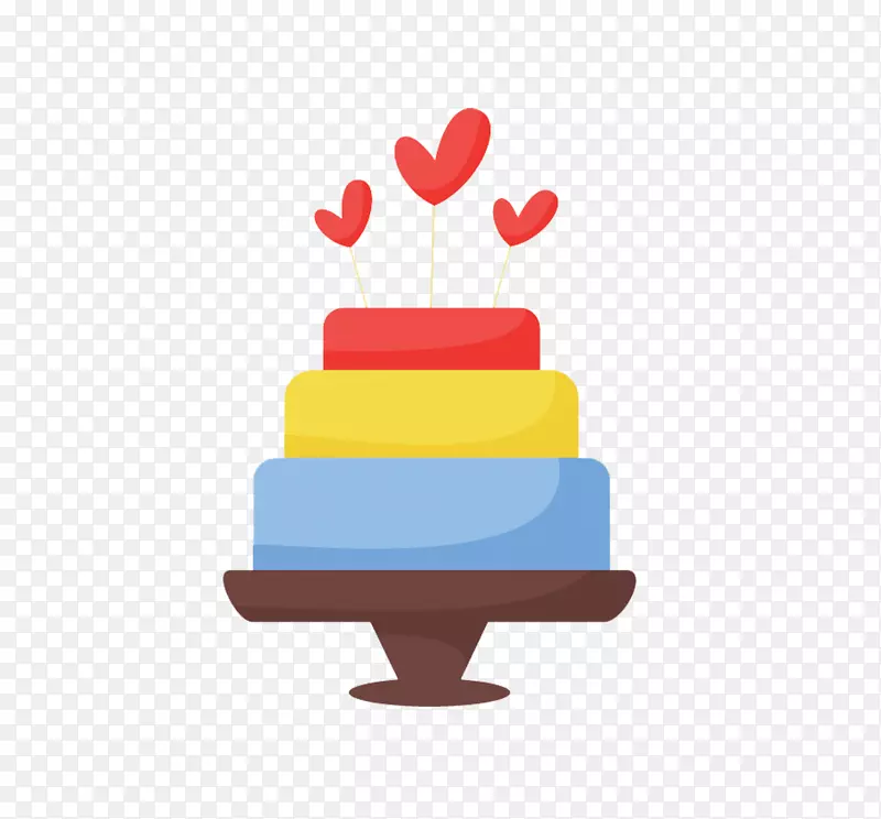 蛋糕插图-情人节爱三色蛋糕装饰材料