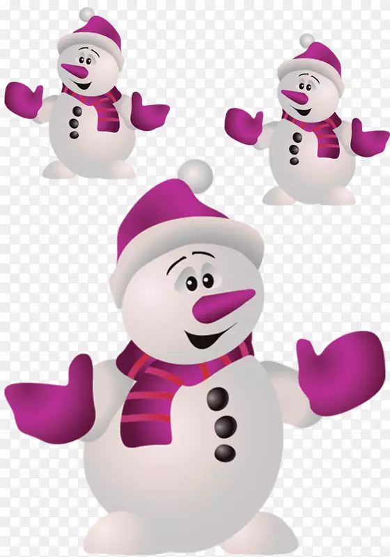 雪人圣诞剪贴画-可爱的白色雪人