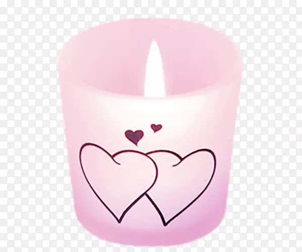 蜡烛心情人节燃烧粉红蜡烛装饰图案