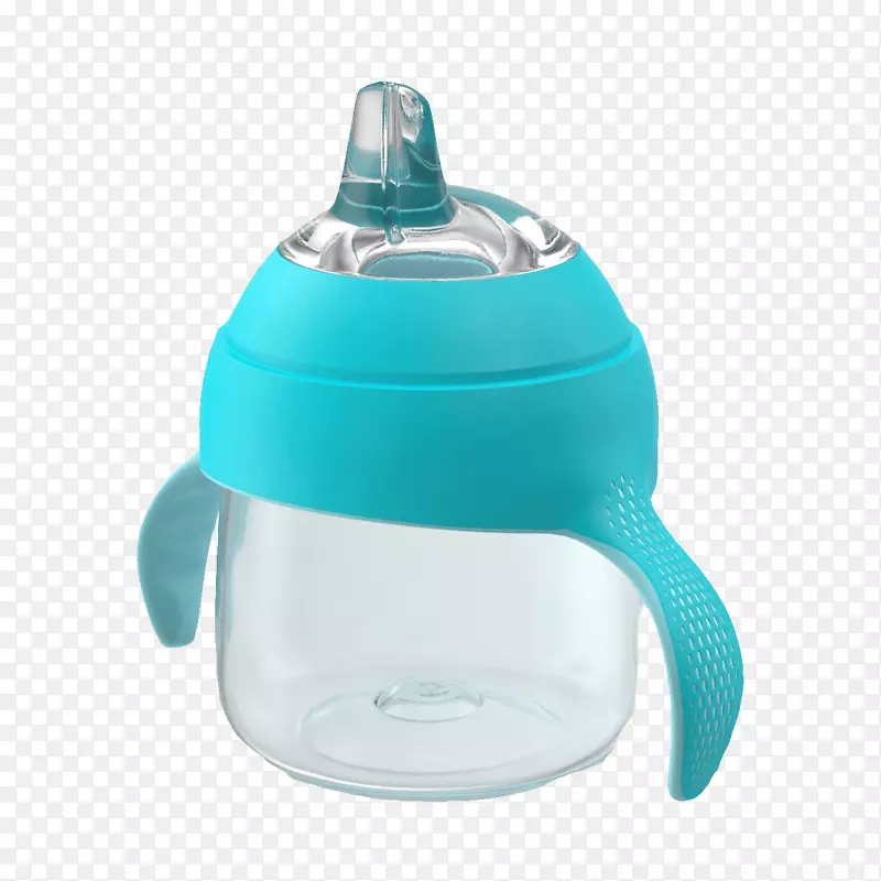 婴儿奶瓶婴儿奶嘴吸管杯蓝色婴儿可爱奶瓶
