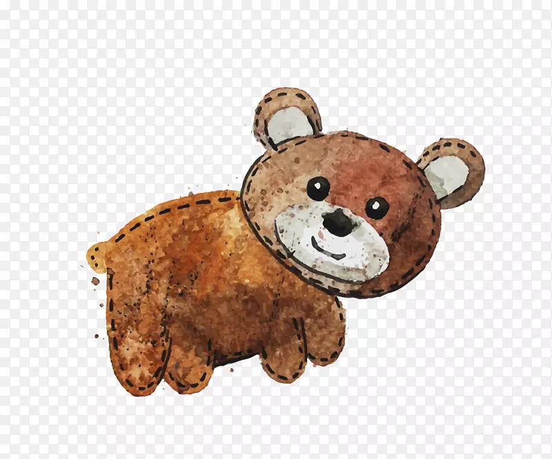 熊考拉水彩画-水母熊玩具