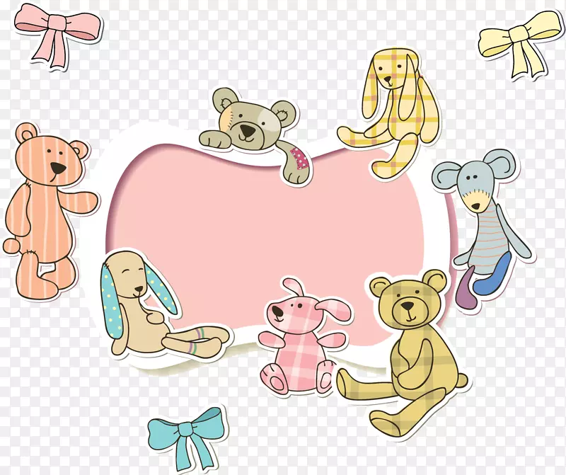 标签儿童插图-卡通动物熊